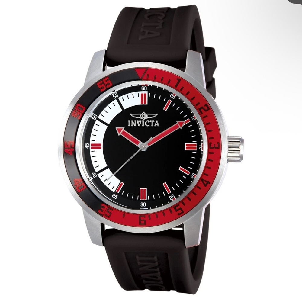 Invicta Specialty Mens Quartz Analog Watch - 45mm, Black & Red - New in Box